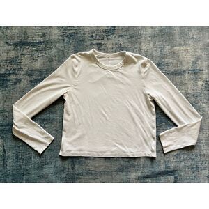 Lululemon White Classic Fit Cotton Blend Long Sleeve Shirt Size 4